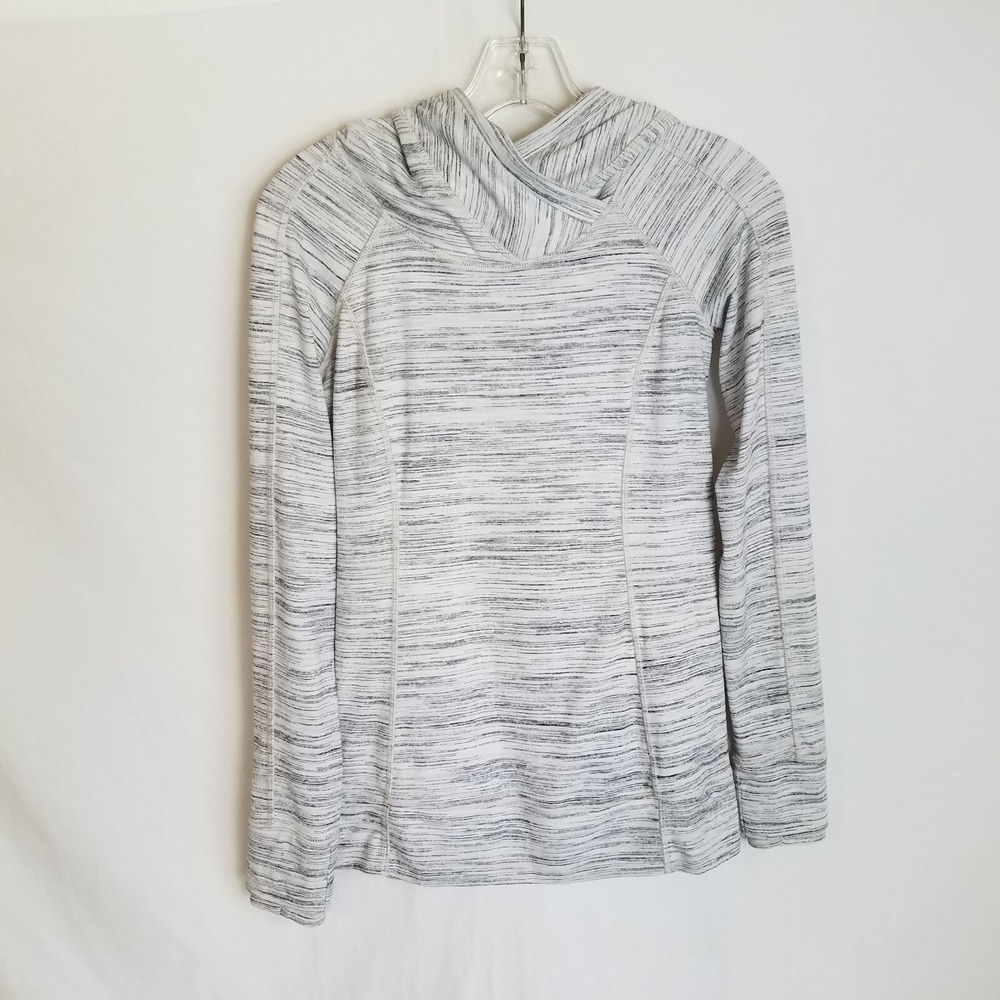 Lululemon Womens Stripes Hooded Long Sleeve Pullover Shirt Size 4